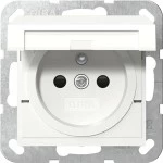 Gira 448803 Steckdose mit Erdungsstift 16 A 250 V~, Klappdeckel und erhöhtem Berührungsschutz (Safety Plus) in Reinweiß 
