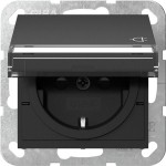 GIRA 4557005 SCHUKO-Steckd. KD BSF + SP System 55 Schwarz m 