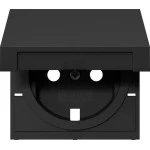 Gira 4922005 Abdeckung für SCHUKO-Steckdose mit Klappdeckel in Schwarz matt, passend für System 55 