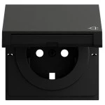 Gira 492274 Abdeckung für SCHUKO-Steckdose 16 A 250 V~ mit Klappdeckel in Schwarz matt lackiert (Ersatzteil) (Zubehör) 