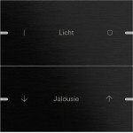 GIRA 5032126 Wippenset 2f indiv. Tastsens.4.95 Alum.Schwarz(elox.) 
