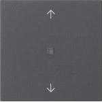 Gira 510528 RF Multi Bedienaufsatz 1-fach mit Pfeilsymbolen für KNX zur Steuerung von System 3000 Einsätzen Anthrazit 