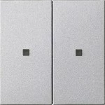 Gira 510726 RF Bedienaufsatz 2-fach für KNX zur Steuerung von System 3000 Einsätzen und entfernten KNX Geräten Alu 