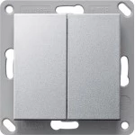 Gira 517826 Batteriebetriebener RF Wandsender 2fach für KNX mit USB Micro Typ B Schnittstelle Alu 