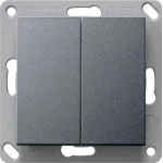 Gira 517828 Batteriebetriebener RF Wandsender 2fach für KNX mit USB-Schnittstelle, parametrierbar über ETS Anthrazit 