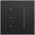 Gira 536574 Touchaufsatz System 3000 in Schwarz matt lackiert mit LED-Statusanzeige, speicherbaren Helligkeitswerten 