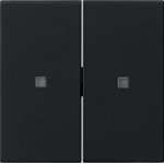 GIRA 5369005 Wippe 2f unbedruckt Kontrollf. System 55 Schwarz m 