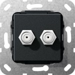 GIRA 565110 SAT-F-Buchse 2f Kpl. Einsatz Schwarz m 