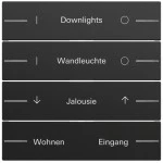 Gira 576474 Wippenset 4-fach individuell passend für Tastsensor 4.70 in Schwarz matt lackiert (Zubehör) 