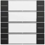 Gira 577474 Wippenset 4-fach mit Beschriftungsfeld für Tastsensor 4.70 in Schwarz matt lackiert (Zubehör) 