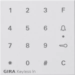 Gira 851327 Aufsatz Codetastatur in Reinweiß seidenmatt passend für das System 55 Programmübergreifend mit erhöhtem 