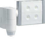 Hager EE600 Außenbewegungsmelder 220°/360° mit LED- Strahler IP55 weiß 