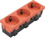 Hager ESR3332004 Steckdose 3-fach 33°-Ausrichtung 16A/250V Rastec 45 reinorange 