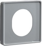 Hager G3374LAN Blende CEE-Steckdose schnittkaschierend halogenfrei Oberteil 80mm lackiert Alu 