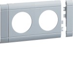 Hager GB08020LAN Blende 2-fach Steckdose zu Oberteil 80mm anreihbar halogenfrei alu 