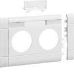 Hager GB100219016 Blende 2-fach Steckdose zu BRH 100mm beschriftbar anreihbar halogenfrei verkehrsweiß 