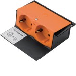 Hager GBES22004 Gerätebecher mit 2-fach Steckdose reinorange zu KDQ08/KDE04 