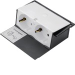 Hager GBES29010 Gerätebecher mit 2-fach Steckdose reinweiß zu KDQ08/KDE04 