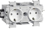 Hager GS20019016 Steckdose 2-fach mit Wago Steck-/Klemmtechnik Frontrastend verkehrsweiß 