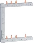 Hager KCF563L Phasenschiene senkrecht 63A links L1N-L2N-L3N zu L1N-L2N-L3N 125mm 2-reihig 