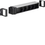 Hager NRS0005B00 Anschlussblock 5 Steckdosen Klemmtechnik Aluminium eloxiert 