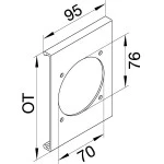 Hager R86857030 Blende CEE-Steckdose 70er Befestigungsspur PVC zu FB Oberteil 190mm steingrau 
