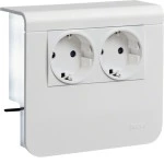 Hager SL200559009016 Geräteträger Std 2-fach vorverdrahtet Steckklemmen zu SL20x55mm verkehrsweiß 