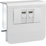 Hager SL200559079010 Geräteträger Datenanschluss 2xCat. 6A zu SL 20x55mm reinweiß 