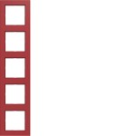 Hager WAD6500RG Rahmen 5fach, A.1, rot glänzend 