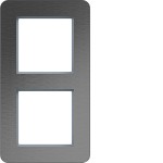 Hager WAD9200ESV Rahmen 2fach senkrecht, C.8, edelstahl matt, Metall gebürstet 