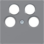 Hager WAF1169TA Zentralst. f. Antennensteckd. 4Loch (Ankaro), Ax/Cx, titan metallisch lack 