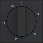 Hager WAF1314BM Zentralstück für mechanische Zeitschaltuhr 0-15 min, Ax/Cx, nachtschwarz matt 