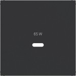 Hager WAF1511BM Zentralstück für Ladesteckdose USB-C Power Modul, Ax/Cx, nachtschwarz matt 