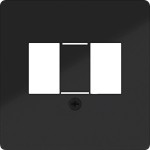 Hager WAF2105BG Zentralplatte mit TAE-Ausschnitt, ausbrechbar, A.x/C.x, n.schwarz gl 