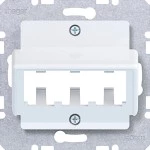Hager WAF2162WG Zentralplatte für 3 MINI-COM Module, A.x/C.x, lichtweiß glänzend 
