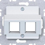 Hager WAF2165WM Zentralpl. 2f. f. Krone Jacks, 30° Schrägausl., Ax/Cx/Sx/Bx/Qx/Kx, lichtweiß mt 