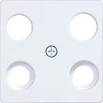 Hager WAF2170WM Zentralplatte für Antennensteckd. 4Loch (Hirschmann), A.x/C.x, liweiß matt 
