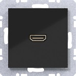 Hager WAF4379BG High Definition Steckdose HDMI HDMI, A.x/C.x, nachtschwarz glänzend 
