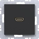 Hager WAF4379BM High Definition Steckdose HDMI HDMI, A.x/C.x, nachtschwarz matt 