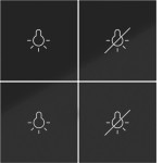 Hager WAK7124BG Abdeckung für Tastsensor KNX Secure, 4fach, Licht EIN/AUS, A.x/C.x, n.schw. gl. 