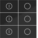 Hager WAK7146BG Abdeckung für Tastsensor KNX Secure, 6fach, EIN/AUS, A.x/C.x, n.schwarz glänzend 