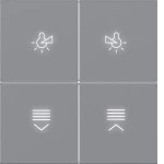 Hager WAK7214TA Abdeckung für Tastsensor KNX Secure, 4fach, hintergr.bel.,A.x/C.x, titan met. 
