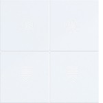 Hager WAK7214WM Abdeckung für Tastsensor KNX Secure, 4fach, hintergr.bel., A.x/C.x, l.weiß matt 