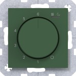 Hager WAN5010C10 Temp.regler 230V/16A, Dreh-/Druckknopf, Heizen/Kühlen,A.x/C.x, forest, matt 