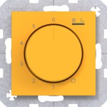 Hager WAN5010C16 Temp.regler 230V/16A, Dreh-/Druckknopf, Heizen/Kühlen,A.x/C.x, saffron, matt 