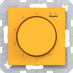 Hager WAN5011C16 Temp.regler 230V/15W, Dreh-/Druckknopf, Heizen/Kühlen, A.x/C.x, saffron, matt 