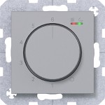 Hager WAN5011TA Temp.regler 230V/15W, Dreh-/Druckknopf, Heizen/Kühlen,A.x/C.x, titan met, lack 