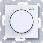 Hager WAN5011WM Temp.regler 230V/15W, Dreh-/Druckknopf, Heizen/Kühlen, A.x/C.x, lichtweiß matt 