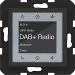 Hager WAN6111BM Radio Touch UP DAB+, Bluetooth, A.x/C.x, nachtschwarz, matt 