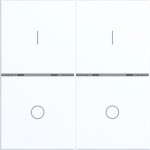 Hager WAN7021WM Abdeckung für Taster, 2fach, EIN/AUS, A.x/C.x, lichtweiß matt 